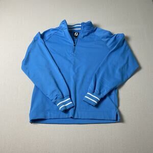 FJ Boys Three Quarter Zip Pullover Sweatshirt Blue and White